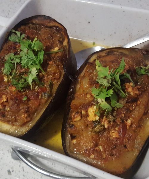 Spicy Brinjal Boats 