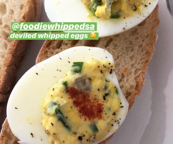 Deviled whipped eggs
